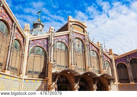 Valencia, Spain - October 16, 2021: Mercado Central Or Mercat Central Building Is A Public Central M