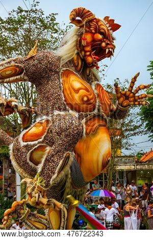 Ubud, Bali - March 04, 2011: Ogoh-ogoh Statues At The Ngrupuk Parade In Bali Island In Indonesia