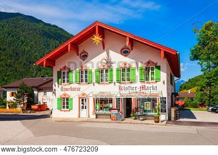 Ettal, Germany - July 03, 2021: Ettal Monastery Market In Ettal Village In Bavaria, Southern Germany