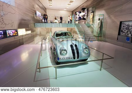 Munich, Germany - July 08, 2021: 1939 Bmw 328 Mille Miglia Roadster, Produced From 1936 To 1940 In B