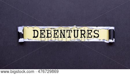 Debenture Word In A Dictionary. Debenture Concept.