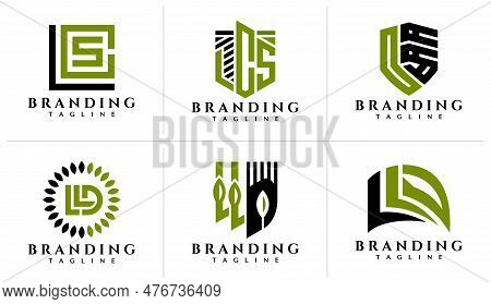 Minimalist Eco Leaf Letter Lcs And Lld Logo Design. Nature Initial Lcs Lld Logo.