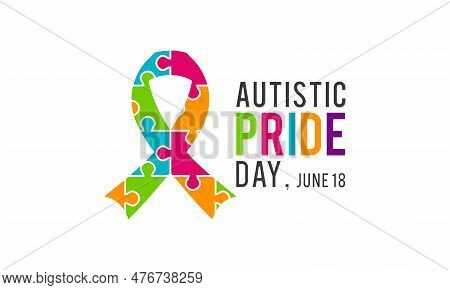 Vector Illustration Of Autistic Pride Day On 18th June. Autistic Pride Day Design Element Isolated O