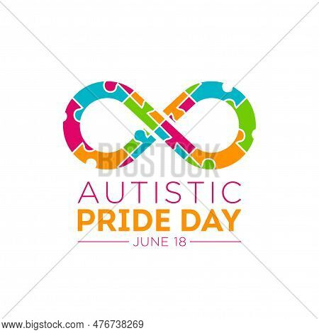 Vector Illustration Of Autistic Pride Day On 18th June. Autistic Pride Day Design Element Isolated O