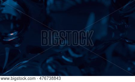Dark Blue Phantom Pellucid Glass Spheres Shining In Darkness - Photo Of Nature