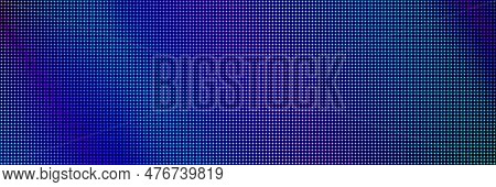 Led Screen Light Background Texture With Pixel Pattern. Digital Tv Display Wall Panel In Blue, Pink 