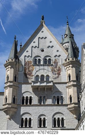 Schwangau, Germany -august 2, 2022: Neuschwanstein Castle, Schloss Neuschwanstein In German, Is A 19