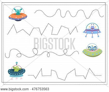 Handwriting Practice, Educational Game For Kids, Cartoon Monsters, Aliens