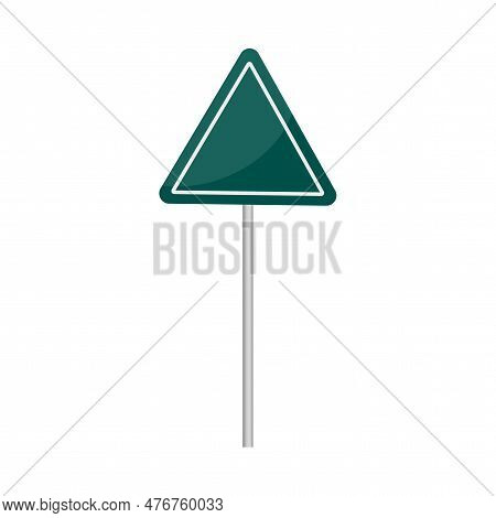 Blank Green Traffic Road Sign. Vector Illustration.