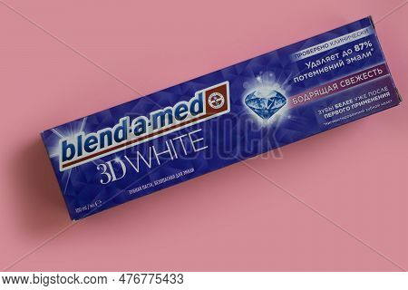 May 18, 2023 Ukraine City Blend A Med Toothpaste On A Colored Background