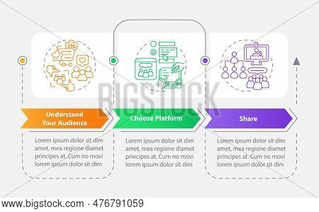 Create Micro Community For Business Rectangle Infographic Template. Data Visualization With 3 Steps.