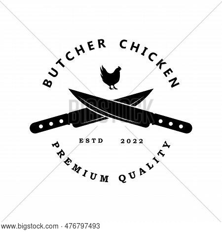 Butcher Logo Vector With Slogan Template