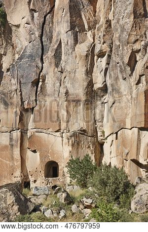 Houses Carved In The Rock. Ilhara. Selime Village, Cappadocia, Turkey