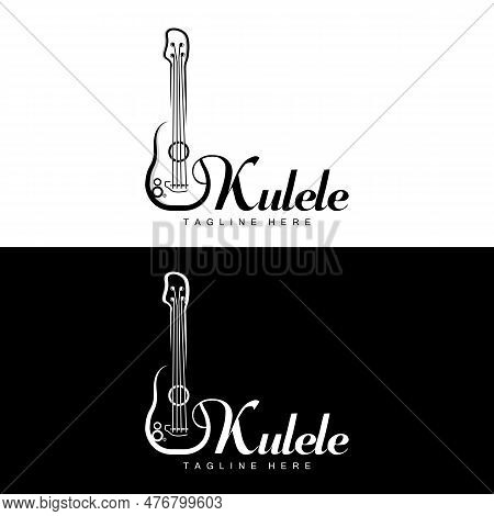 Minimalist Ukulele Music Logo Design, Ukulele Guitar Vector. Ukelele Logo Design