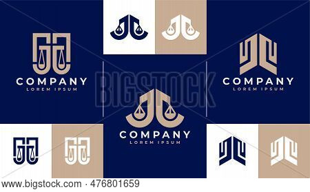 Luxury Line Geometry Lawyer Letter J Jj Logo Design. Elegant Law Initial Jj Logo.