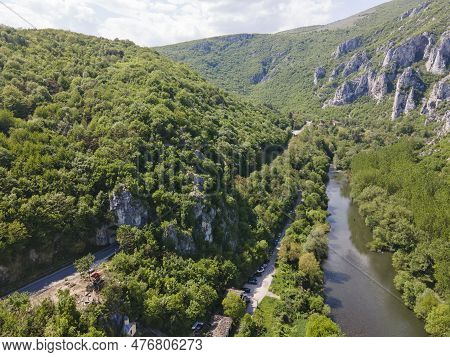 Aerial View Of Iskar River Gorge Near Town Of Lyutibrod, Bulgaria