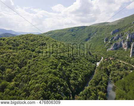 Aerial View Of Iskar River Gorge Near Town Of Lyutibrod, Bulgaria