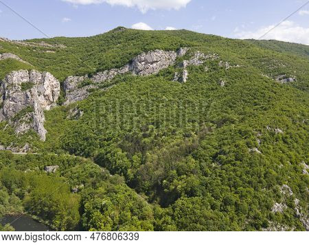 Aerial View Of Iskar River Gorge Near Town Of Lyutibrod, Bulgaria