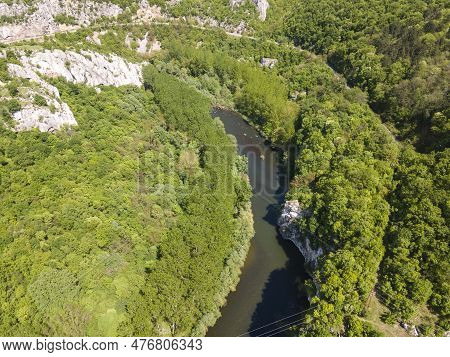 Aerial View Of Iskar River Gorge Near Town Of Lyutibrod, Bulgaria