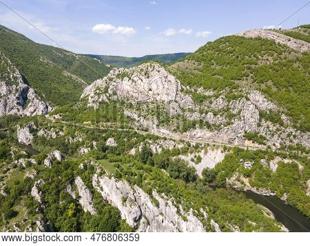 Aerial View Of Iskar River Gorge Near Town Of Lyutibrod, Bulgaria