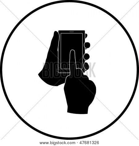 mains avec appareil mobile