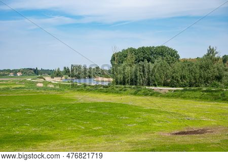 Green Meadows And Trees At The Wetlands Of The Old Durme River, Hamme, Flanders, Belgium