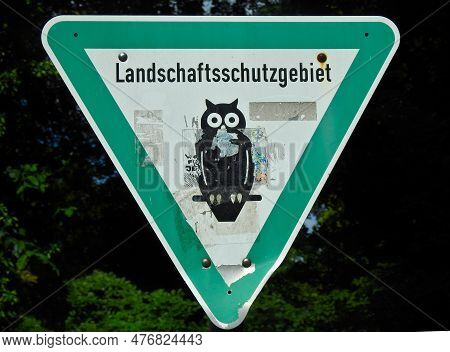 Nature Reserve Information Sign In Wandlitz, Germany