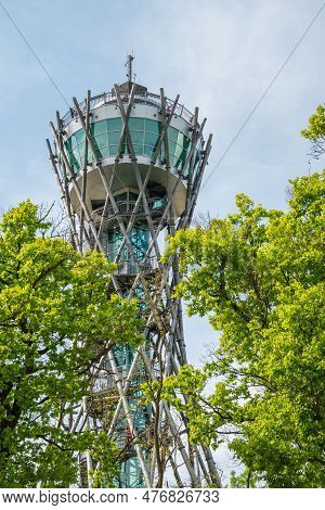 Lendava, Slovenia, 1 May 2023: Vinarium Tower In Lendava, With Beautiful View On Vineyards.
