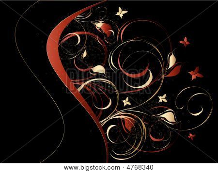 Mustalla pohjalla kanssa kukka koriste