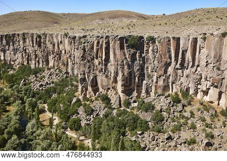 Houses Carved In The Rock. Ilhara Valley. Cappadocia, Turkey