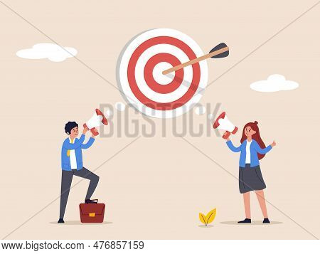 Effective Communication Concept. Team Success And Achieve Goal, Meeting Or Discussion To Speak The S