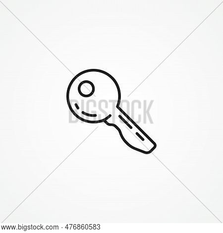 Key Line Icon. Acces Key Outline Icon