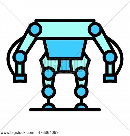 Robot Body Icon Outline Vector. Artificial Suit Man. Human Tech Color Flat