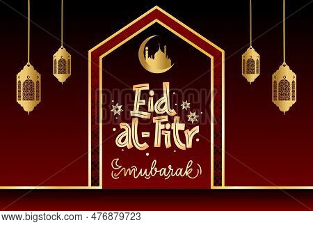 Eid Mubarak islamic design with arabic pattern and calligraphy 27