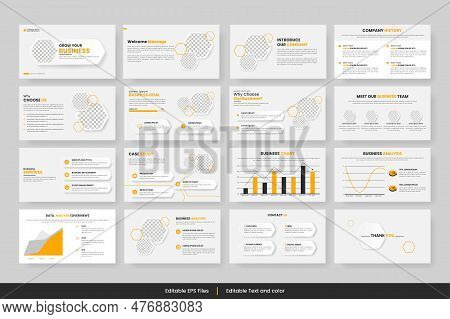 Vector  Business Powerpoint Presentation Slides Template Green Color Design Minimalist Business Layo