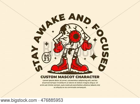 Mascot Character Illustration Design Of A Eye Ball In A Cocky Style