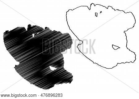 Lake Trasimeno (italian Republic, Italy) Map Vector Illustration, Scribble Sketch Lago Di Trasimene 