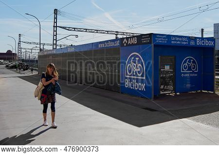 Gava - May 27, 2023: Bicibox, Mass Bike Parking Solution For Gava Train Station.