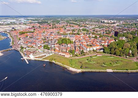 Aerial From The City Harderwijk At The Veluwemeer In The Netherlands