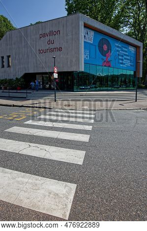 Vienne, France, May 26, 2023 : Tourism Office Building. Vienne Has Many Roman Remainings To Visit.