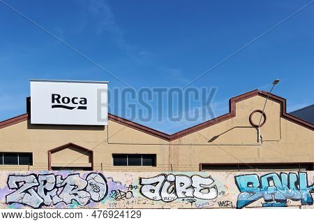 Gava - May 27, 2023: Roca Factory In Gava, Catalonia, A Company Dedicated To The Design, Production 