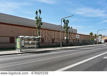 Gava - May 28, 2023: Facade Of The Main Entrance Of The Roca Factory.