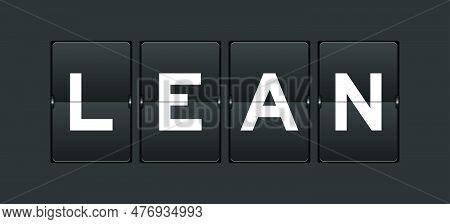 Black Color Analog Flip Board With Word Lean On Gray Background
