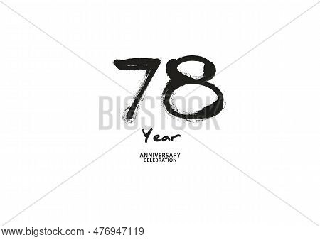 78 Year Anniversary Celebration Logotype On White Background For Poster, Banner, Flyer, Invitations 