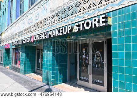 Los Angeles, California - 11 May 2023: The Cinema Makeup School And Store Provides Training In Beaut