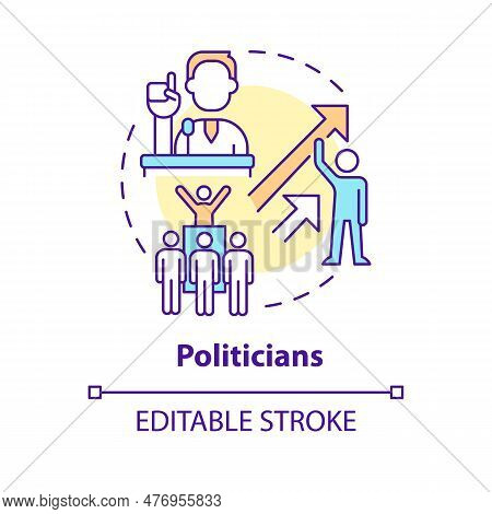 Politicians Concept Icon. Social Issue. Raising Awareness. Trend Setter. Influence People. Political