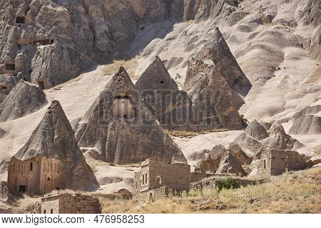 Houses Carved In The Rock. Ilhara. Selime Village, Cappadocia, Turkey