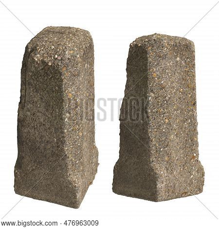 3d Illustration Of Old Milestones Isolated On Black Background