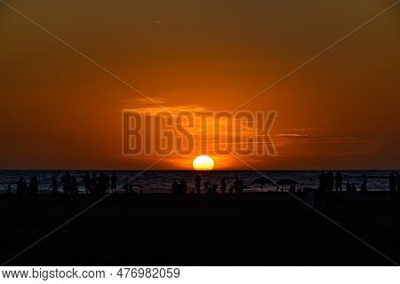 Beautiful Sunset On The Beach Of Conil De La Frontera, Cádiz