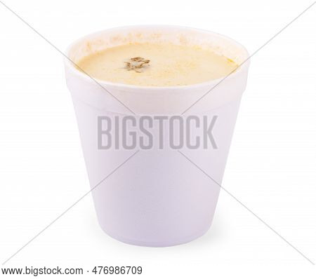 Homemade Broth In A White Bowl On A Napkin With Dill And Fresh Vegetables On A Wooden Background. Th